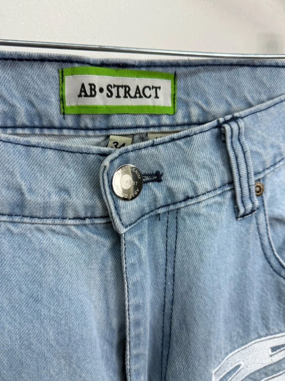 Embroidered Graphics Relaxed-fit Decor Patches Streetwear Artistic Jeans 34x30
